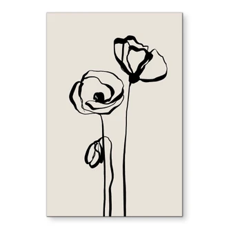 Stampe per pareti Line Art Due papaveri - Cats & Dotz - Alu-Dibond 