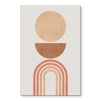 Wandbild Abstrakte Balance - Retro Bögen und Kreise - Costa - Alu-Dibond 