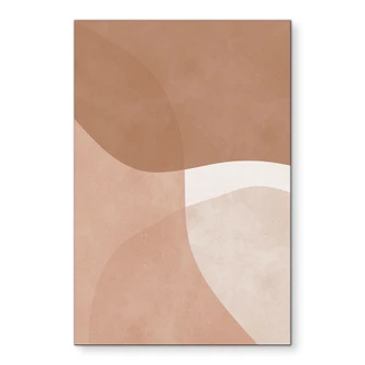 Wandbild Boho Aquarell-Formen in Brauntönen - Costa - Alu-Dibond 