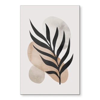 Muurschildering Botanisch silhouet met artistieke geometrie - Costa - Alu-Dibond 