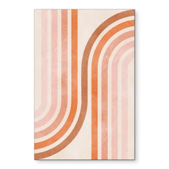 Wanddecoratie Vloeiende geometrie in retro look - Costa - Alu-Dibond 