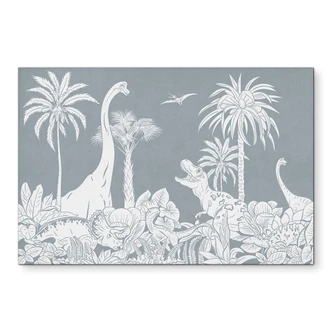 Wanddecoratie In het land van dinosaurussen - Blauw - Kikki Belle - Aluminium dibond 