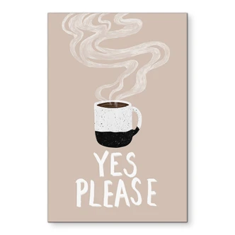 Wandbild Heiße Tasse Kaffee am Morgen - EMELIEmaria - Alu-Dibond 