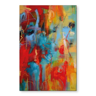 Wanddecoratie Kleurrijke chaos - Alu-Dibond 