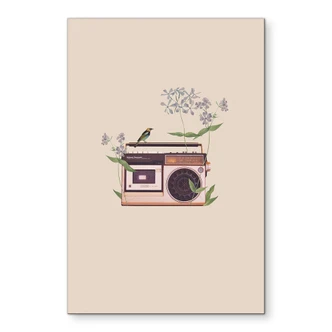 Wandbild Retro Radio floral - Frida Floral Studio - Alu-Dibond 