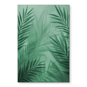 Wanddecoratie Groene palmbladeren - Alu-Dibond 