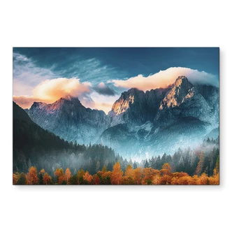 Wandbild Herbstliche Landschaft am Gipfel Triglav in den Julischen Alpen - Alu-Dibond 