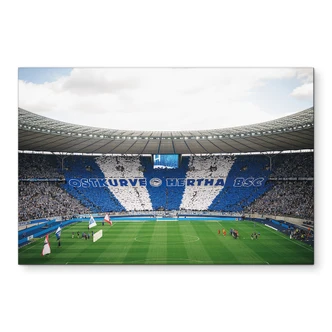 Tableaux Hertha BSC - Chorégraphie bleue et blanche au stade olympique - Alu-Dibond 