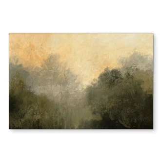 Wanddecoratie Verborgen licht in de ochtendmist - Hobday - Alu-Dibond 