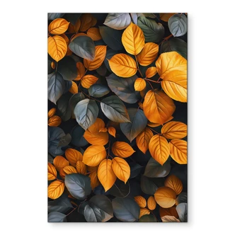 Wanddecoratie Glinsterende bladeren in de herfst - Jaszke - Alu-Dibond 
