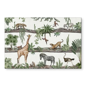 Wanddecoratie Afrikaanse dieren in de jungle - Kikki Belle - Aluminium dibond 