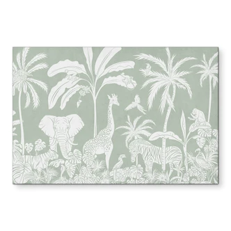 Wanddecoratie jungle dieren in tropisch groen - Kikki Belle - Aluminium dibond 