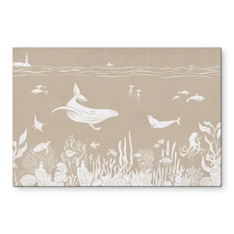 Wanddecoratie Fascinerende zeedieren in de oceaan - Bruin - Kikki Belle - Aluminium dibond 