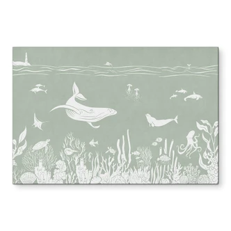 Wanddecoratie Koraalrif en zeedieren - Een reis in het groen - Kikki Belle - Aluminium dibond 