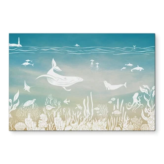 Wanddecoratie onderwaterwereld paradijs - Ombre - Kikki Belle - Aluminium dibond 