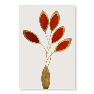 Wandbild Cinco Rot-Gold - Alu-Dibond - Kubistika Wandbild Cinco Rot-Gold - Alu-Dibond - Kubistika