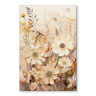 Wanddecoratie Vintage bloesems in de wei - Lola Peacock - Aluminium Dibond 