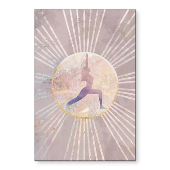 Wanddecoratie yoga zonnegroet roze - Manovski - Alu-Dibond 