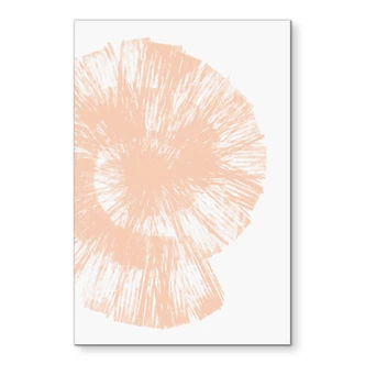 Wanddecoratie Abstracte schelp in perzikkleuren - Martina - Alu-Dibond 