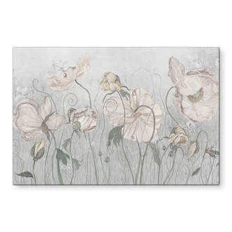 Wandbild Blumen im Vintage Stil in Grau - Ms Tiff - Alu-Dibond 
