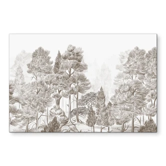 Wanddecoratie bos met boslandschap in beige - Ms Tiff - Alu-Dibond 