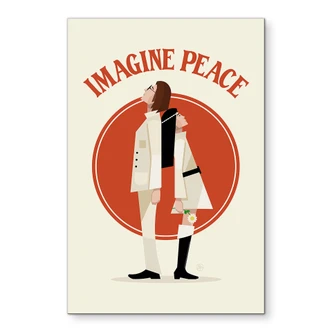 Wanddecoratie Imagine Peace - Twee voor vrede en hoop - Retrodrome - aluminium dibond 