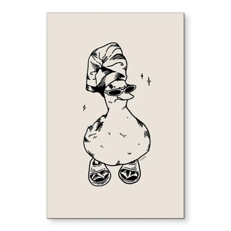 Wandbild Coole Spa-Ente mit Sonnenbrille - Royle - Alu-Dibond 