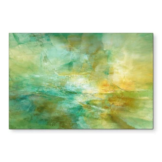 Tableaux Horizon abstrait vert citron - Schmucker - Alu-Dibond 