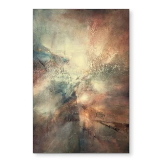 Wandbild Abstrakter Nebel im Goldlicht - Schmucker - Alu-Dibond 