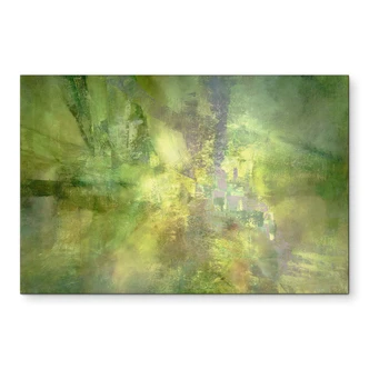 Wandbild Farbenspiel aus Goldgrün - Schmucker - Alu-Dibond 