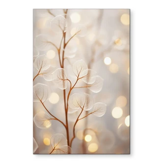 Stampe per pareti Foglie in filigrana beige - Alluminio dibond - Treechild 