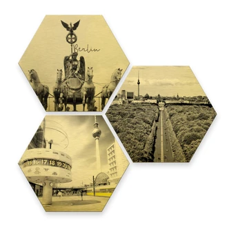 Hexagon alu-dibond goud effect - Berlijn 