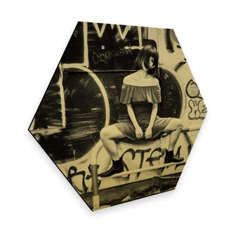 Hexagon - Alu-Dibond goudeffect Matsunaga - Shibuya Street 