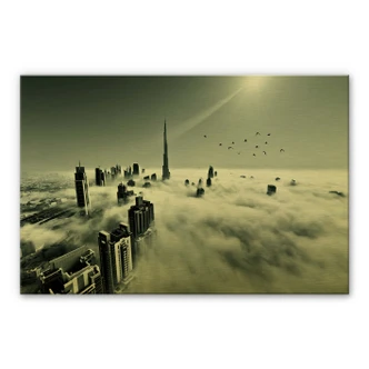 Alu-dibond goud - Naufal - City in the Clouds 