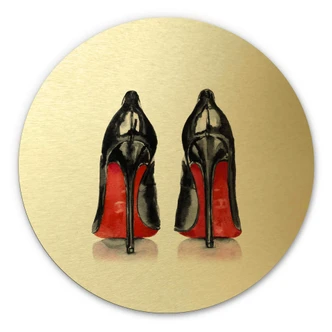 Alu-Dibond mit Goldeffekt High Heels - Rund 