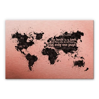 Aluminium Print Copper - The world is a book 