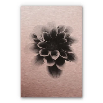 Dibond Schilderij met koper effect Grønkjær - Dahlia 