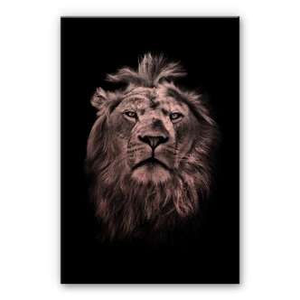 Dibond Schilderij met koper effect Lion 