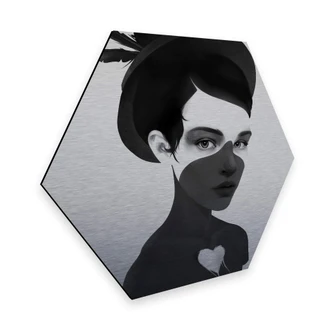 Hexagon - Alu-Dibond-Silbereffekt - Ireland - Fool 