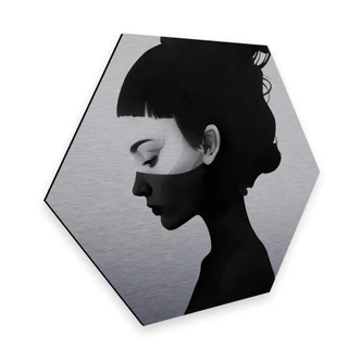 Hexagon Alu-Dibond Zilvereffect Ireland - I am not Here 