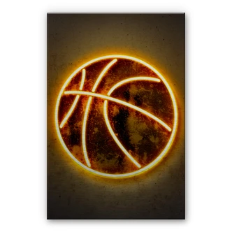 Dibond Schilderij met zilver effect Mielu - Basketbal 