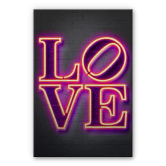 Dibond Schilderij met zilver effect Mielu - Love 