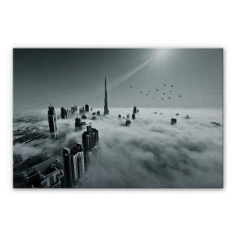 Alu-dibond zilver - Naufal - City in the Clouds 