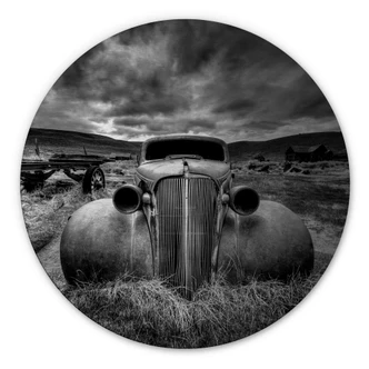 Dibond Schilderij met zilver effect Schlipf - Too old to travel 