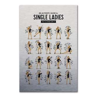 Alu-Dibond zilver effect Tohmé - Single Ladies 