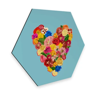Hexagon - Alu-Dibond Frida Floral Studio - Heart Floral 