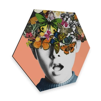 Hexagon - Alu-Dibond Frida Floral Studio - Twiggy Surprise 