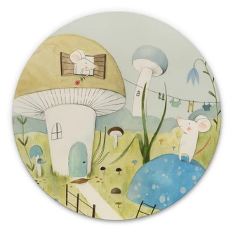 Wandcirkel dibond Loske - Muizen 