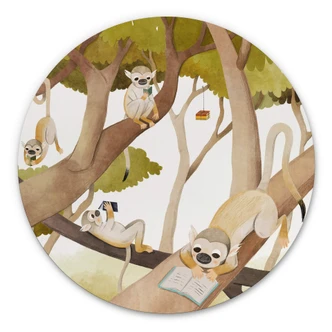 Wandcirkel Loske - Monkey Party 