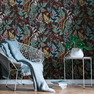 Architects Paper Vliestapete Floral Impression Blumentapete floral schwarz, grün, gelb, rot, lila 